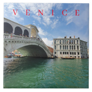 Venice Rialto Bridge view ceramic tile