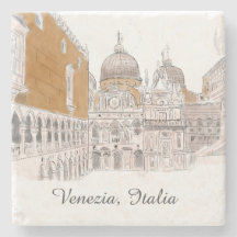 Venice St. Marks Square Pen and Ink Illustration