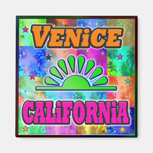 Venice Sun & Palms Magnet (Front)