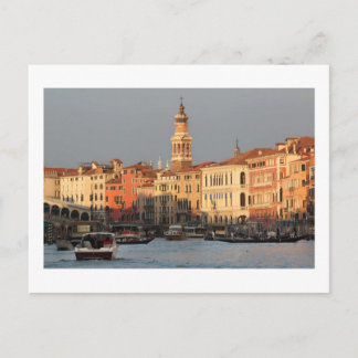 Venice Sunset at the Rialtro Bridge postcard