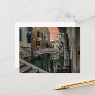 Venice Sunset Canal & Bridge – Romantic Postcard