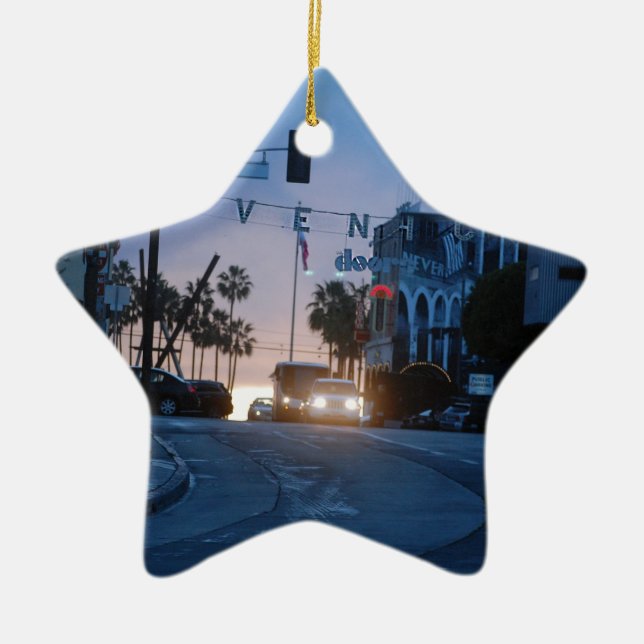 venice sunset ceramic ornament (Front)