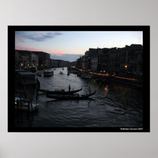 Venice Sunset with Gondalas Poster