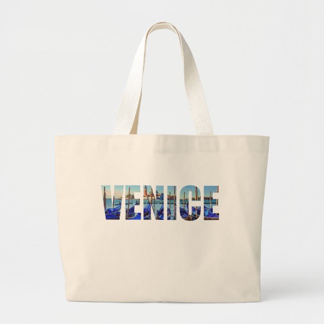 Venice text large tote bag (Front)