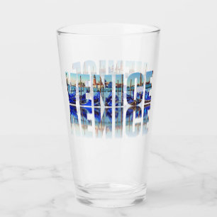 Venice text with reflection glass