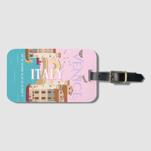 Venice Travel Art, Italy, Retro Travel Art Luggage Tag