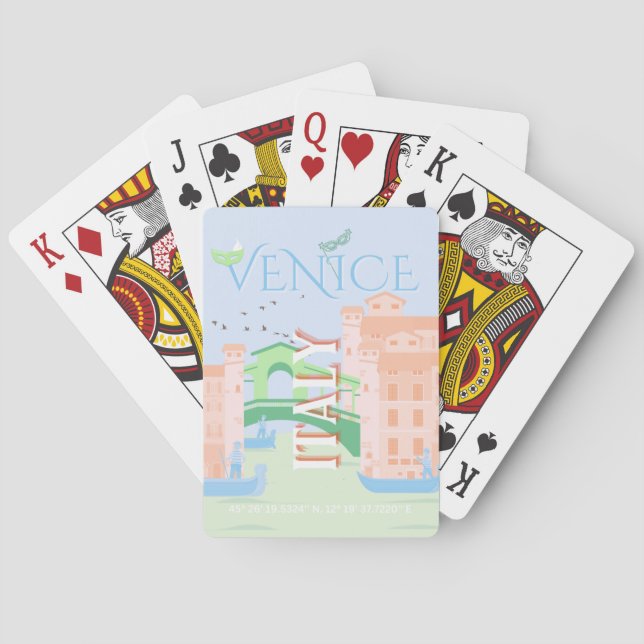 Venice Travel Art, Italy, Travel Art Playing Cards (Back)