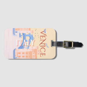 Venice Travel Art, Italy, Travel Art, Retro Luggage Tag
