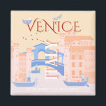 Venice Travel Art, Italy, Travel Art, Retro Magnet<br><div class="desc">A beautiful minimalist Venice travel art design that would be the perfect addition to anyone's life and bring some good memories of your last vacations.</div>