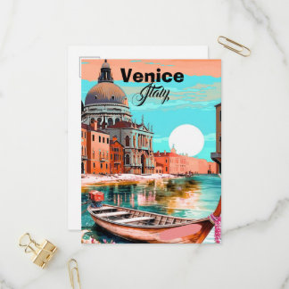 Venice Travel Postcard Art, Venice Postcard, Venic