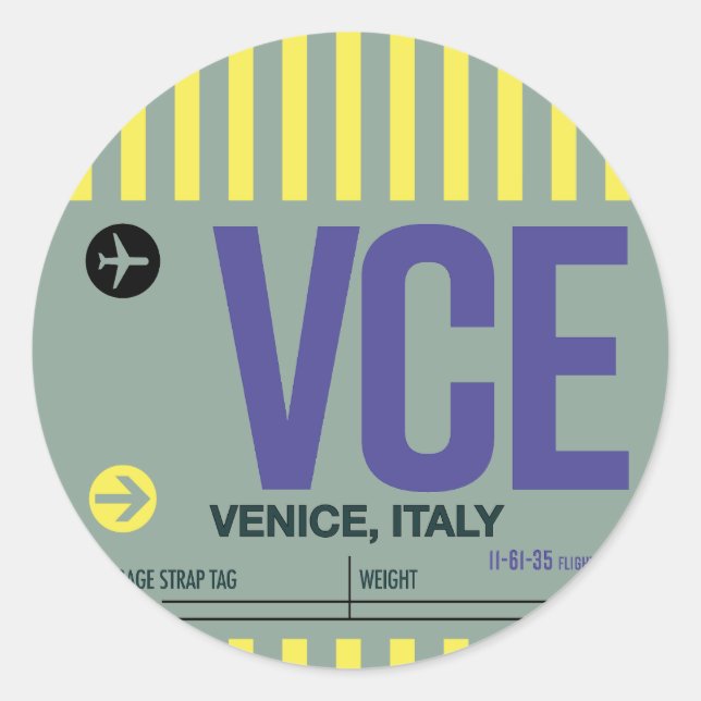 Venice - Travel Tag Round Sticker (Front)