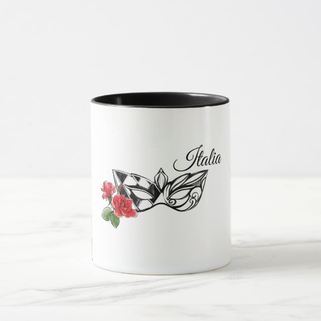 *~* Venice Venetian Mask and Rose Italy Italia Mug (Center)