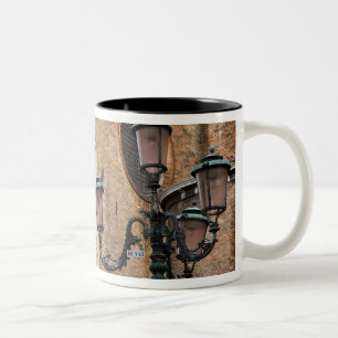 Venice, Veneto, Italy - A lamp post is standing Two-Tone Coffee Mug