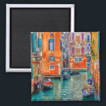 Venice Veneto Italy scenic summer photo Magnet<br><div class="desc">Enjoy colours from Italy! A beautiful Venice travel photography from Tom Podmore on this bright colourful magnet will make a beautiful and joyfull souvenir gift for him, her, for your family, couple and friends, and a delicious decoration for your home. Boats in flooded historic city, dreamy atmosphere and unique colours....</div>