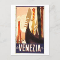 Venice (Venezia) Vintage Travel Poster Postcard