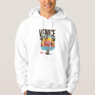 Venice Vibes Flamingo Retro Beach California Tropi Hoodie