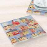 Venice Watercolor Glass Coaster<br><div class="desc">A watercolor painting of Venice, Italy. Architecture, buildings, canals and waterways, gondolas and bridges. Original art by Nic Squirrell.</div>