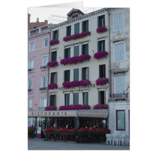 Venice Window Flower Boxes Blank Card