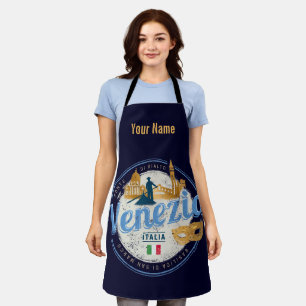 Venice with gondolier Italy carnival vintage Apron