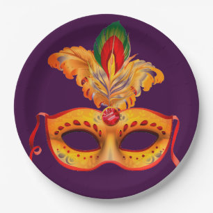 Venician mask Masquerade ball masked party Paper Plate