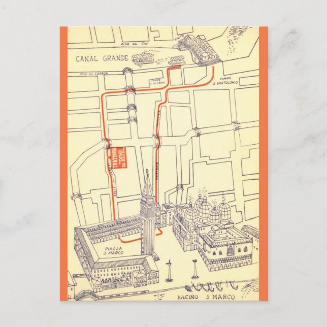 Venise Italie Grand Canal Carte Postale Ancienne (Devant)