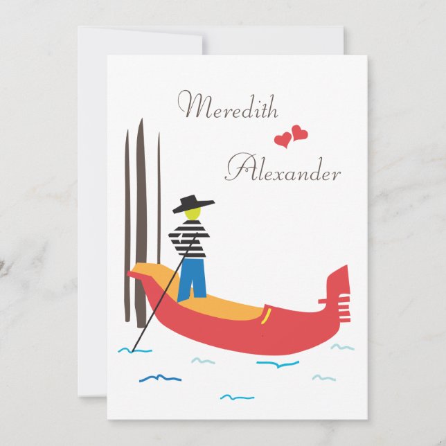 Venise Italie Invitations de mariage (Devant)