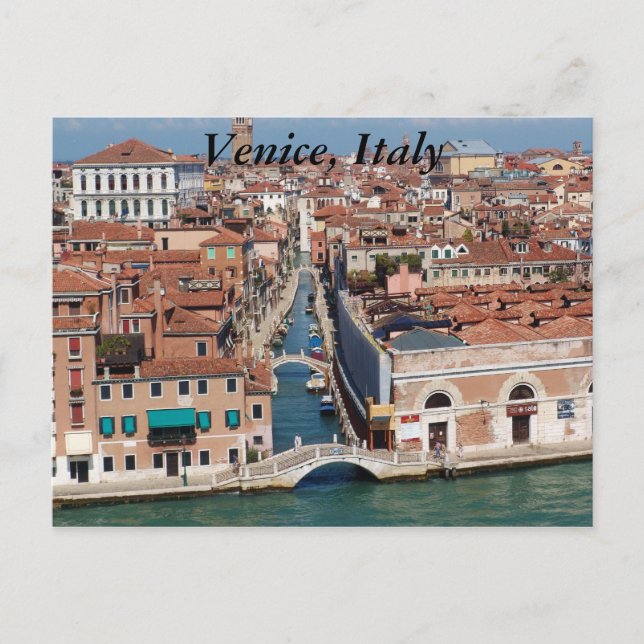 Venise, Italie, photographie sur carte postale. (Devant)