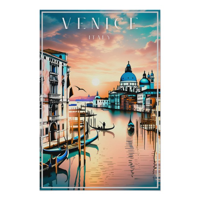 Venise Italie Voyage poster vintage d'art (Devant)