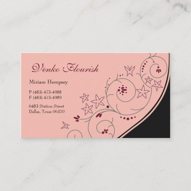Venko Flourish Carte de visite (Devant)