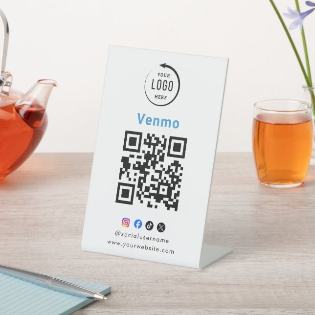 Venmo Payment Tabletop Sign | QR Code Scan to Pay (In SItu)