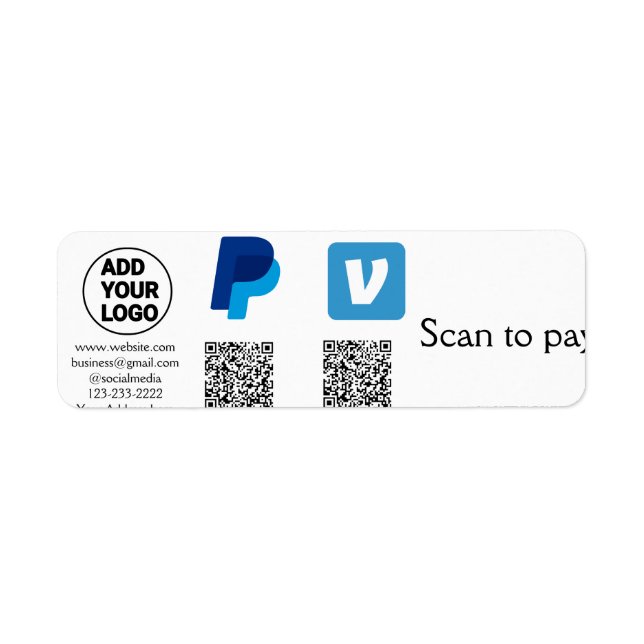 Venmo paypal scan pour payer ajouter q r code logo (Devant)