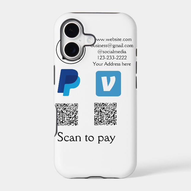 Venmo paypal scan pour payer ajouter q r code logo (Verso)