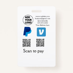 Venmo paypal scan to pay add q r code logo text na badge