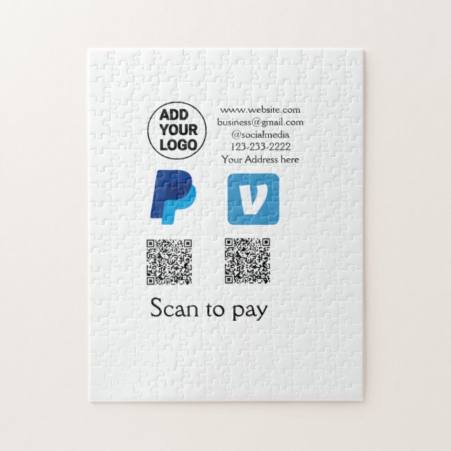 Venmo paypal scan to pay add q r code logo text na jigsaw puzzle (Vertical)