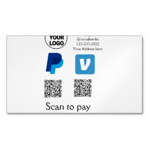 Venmo paypal scan to pay add q r code logo text na 	Magnetic business card