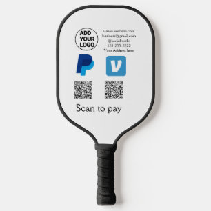Venmo paypal scan to pay add q r code logo text na pickleball paddle