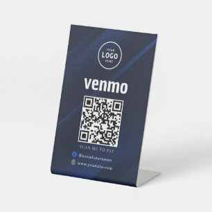Venmo QR Code Payment Scan to Pay Business Logo Pedestal Sign