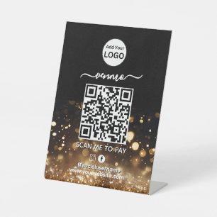 Venmo QR Code Payment Scan to Pay Business Logo Pedestal Sign
