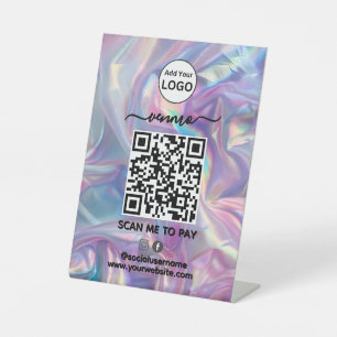 Venmo QR Code Payment Scan to Pay Business Logo Pedestal Sign