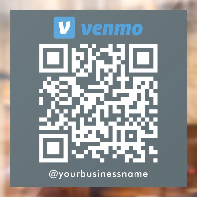 Venmo QR Code Payment Scan to Pay Navy Window Cling (Sheet 2)