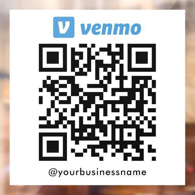 Venmo QR Code Payment Scan to Pay White Window Cling (Sheet 2)