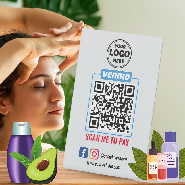Venmo QR Code Payment | Wight Scan to Pay Business Pedestal Sign (Venmo QR Code Payment | Wight Scan to Pay Business Pedestal Sign)