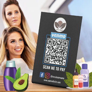 Venmo QR Code Payment   Wight Scan to Pay Business Pedestal Sign