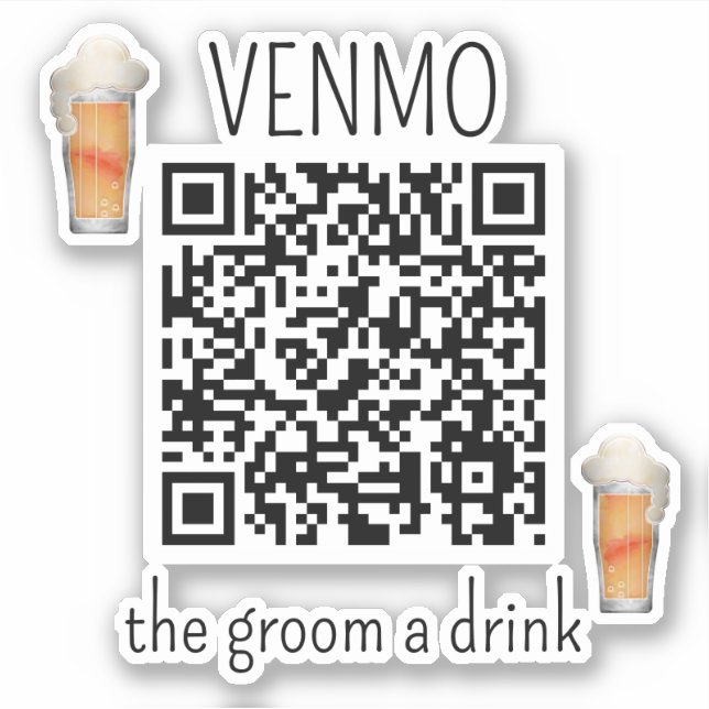 VENMO the Groom a Drink QR Code Bachelor Party (Front)