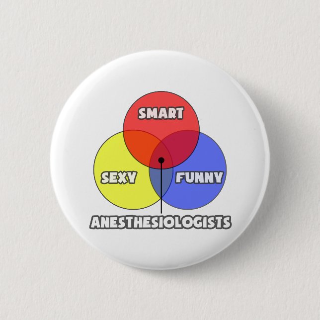 Venn Diagram .. Anesthesiologists 2 Inch Round Button (Front)
