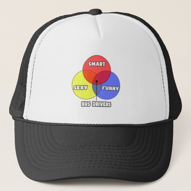Venn Diagram .. Bus Drivers Trucker Hat (Front)