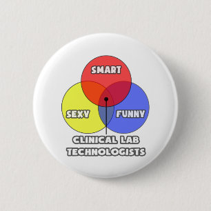 Venn Diagram .. Clinical Laboratory Technologists 2 Inch Round Button