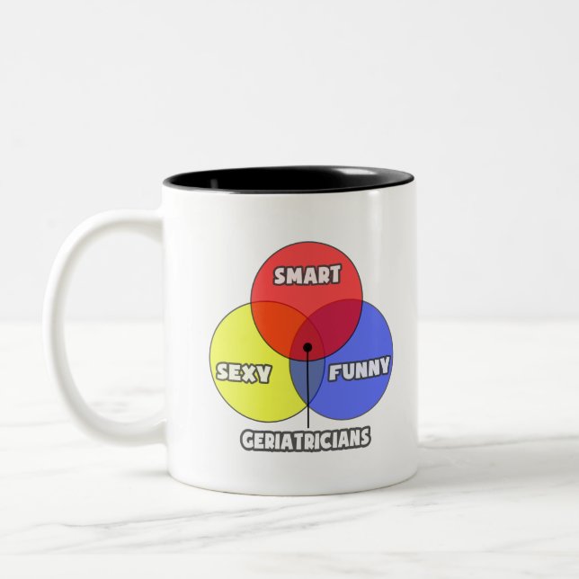 Venn Diagram .. Geriatricians Two-Tone Coffee Mug (Left)