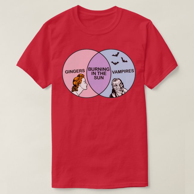 Venn Diagram GingersVampires T-Shirt (Design Front)