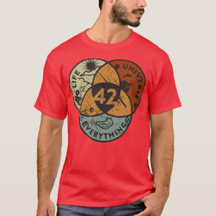 Venn Diagram Life The Universe And Everything  42  T-Shirt